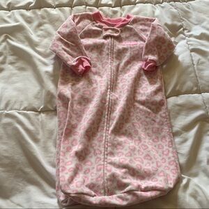 Pink Heart Leopard Print Baby Sleep Sack